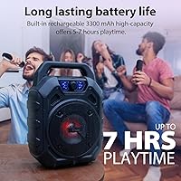 Vista 3 de Gsou Máquina de karaoke con 2 micrófonos inalámbricos/altavoz Bluetooth portátil, máquina de karaoke/IPX6 impermeable para adultos/niños
