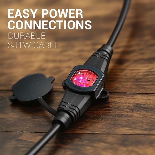 Miniatura 8 de COLSEN Cable de extensión con múltiples tomas cable SJTW de alimentación de calibre 16 resistente de 25 pies, enchufe múltiple NEMA de 15 amperios,