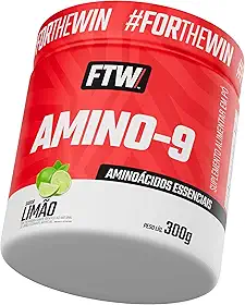 FTW AMINO-9 Suplemento Alimentar em Pó com Aminoácidos Essenciais (EAAs), 300g, Sem Glúten (Sabor Limão)