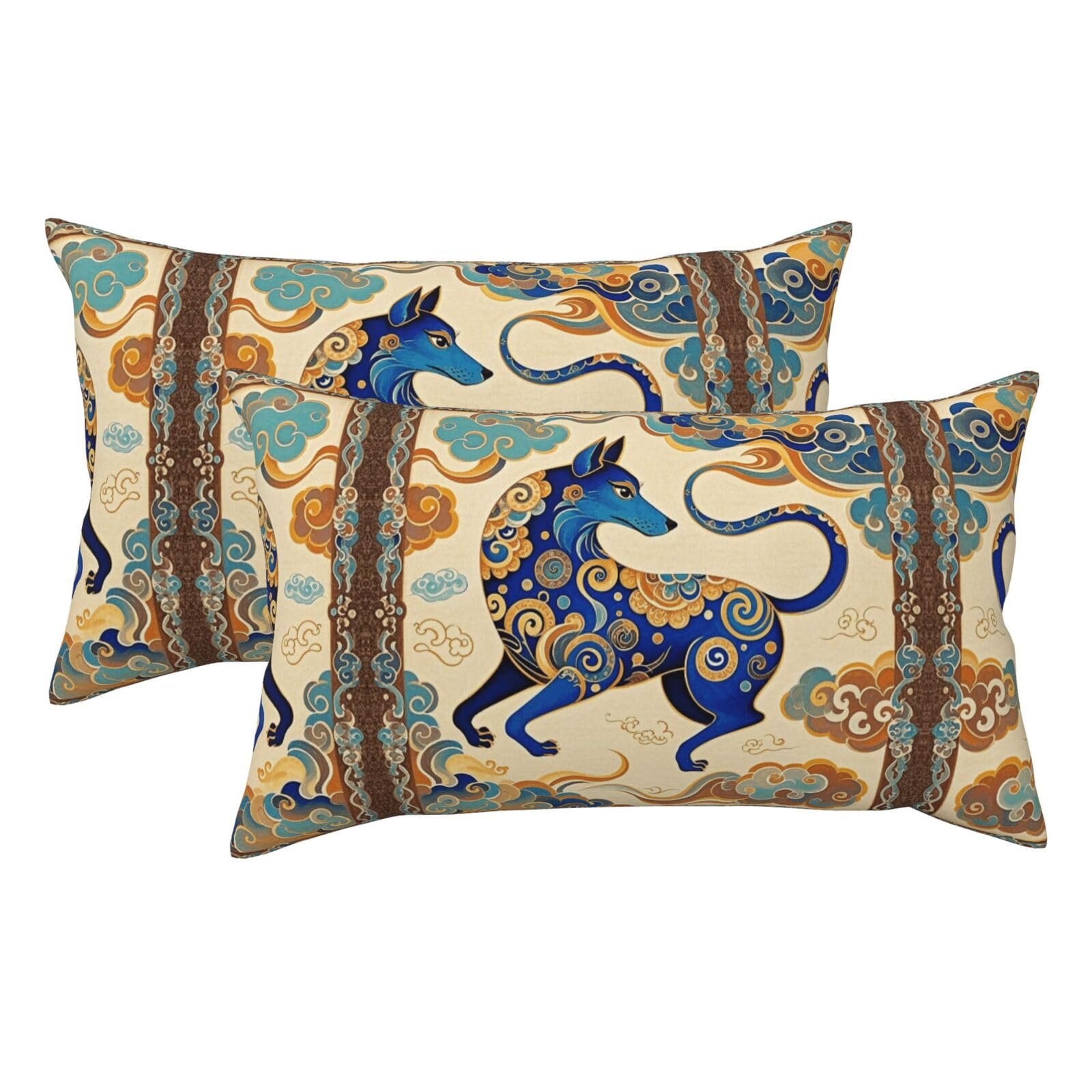 Dog Luxury King Pillowcases Set of 2, Plush Velvet Feel Pillow Covers with Hidden Zipper, Skin & Hair Friendly, 20x36 Inches Pillow Cases for Sleeping Gift
