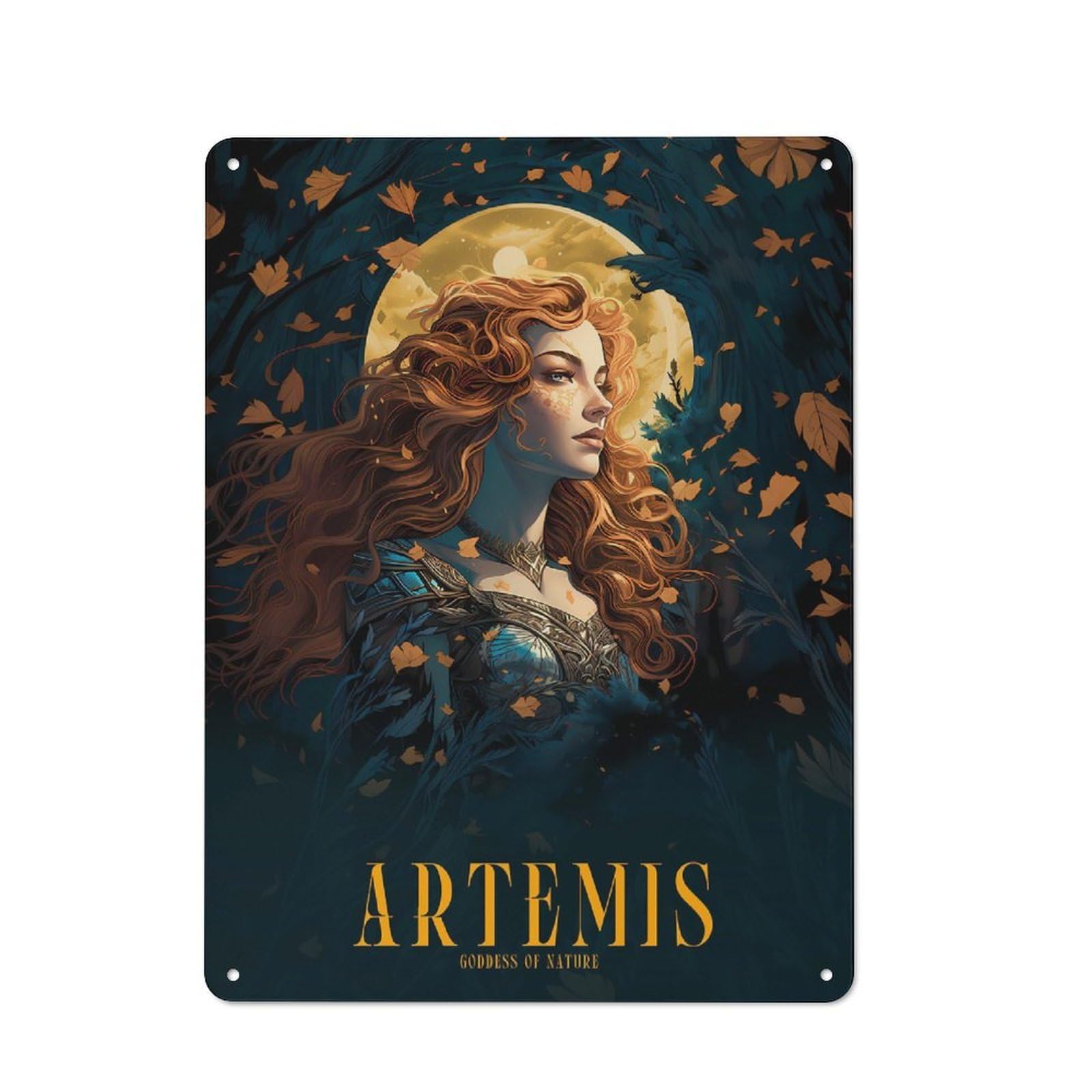 Artemis Rustic Metal Sign 40x30cm for Workshop Wall, for Collectors of Rustic Metal Wall Decor