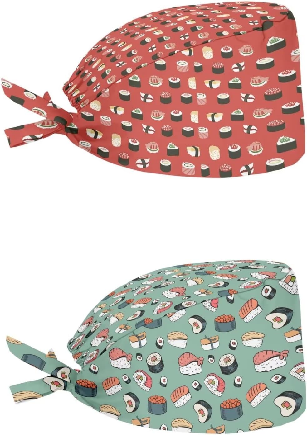 Babrukda 2 Pack Scrub Cap with Sweatband Adjustable Tie Back Turban Hat Headgear Beanie for Women Men Working Cap