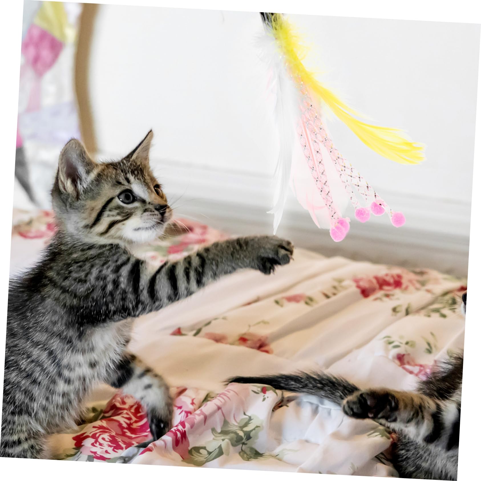 40piezas Varitas De Juguete para Gatos De Interactivas Reemplazo De Varitas Teaser para Ejercicio y Diversión Gatos