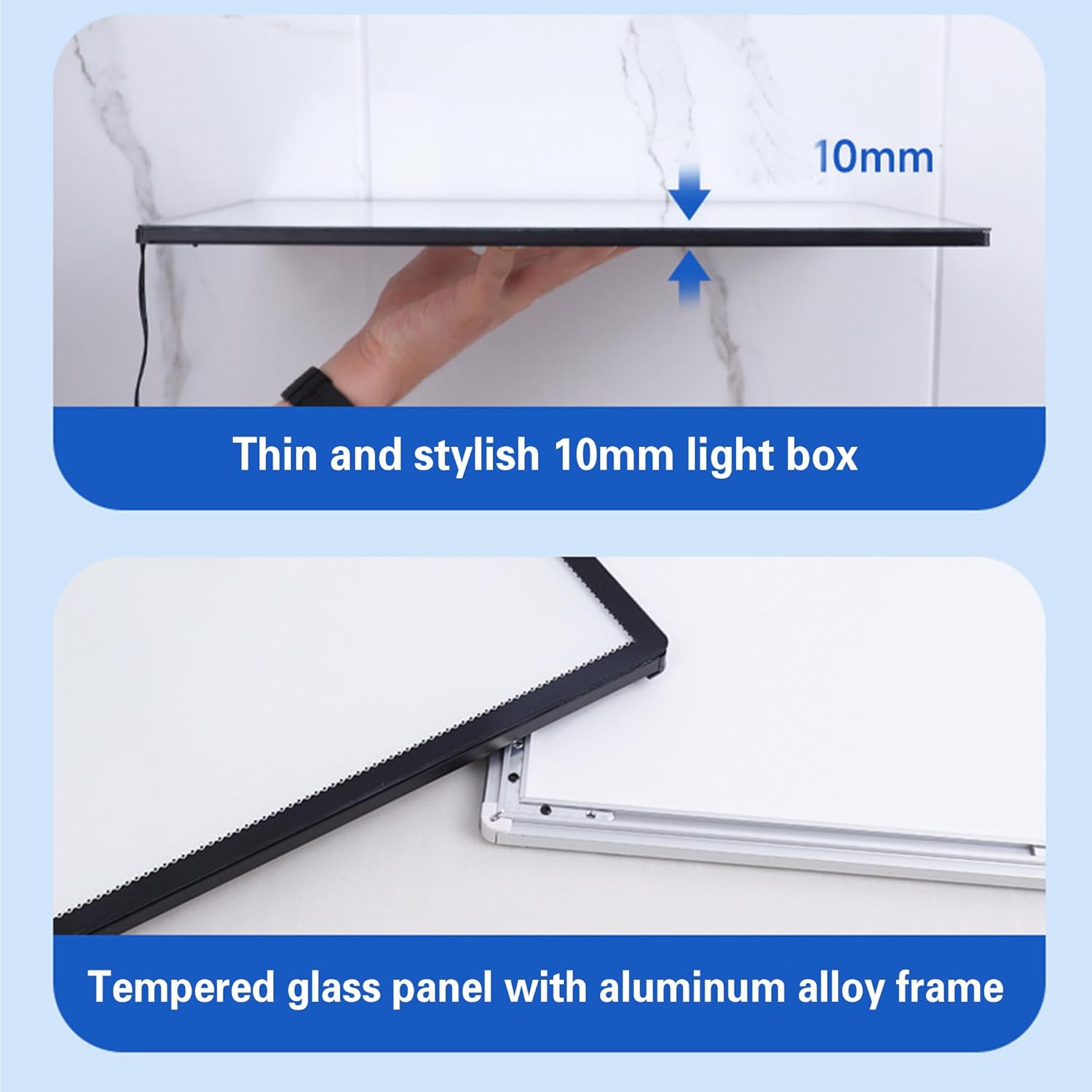 Commercial 3 Pcs Ultra-Thin Led Backlit Digital Menu Board - Snap Frame Light Box Advertising Screen, Wall Mounted Electronic Billboard for Restaurant, Cafe, Shop Black-Border 61×85cm