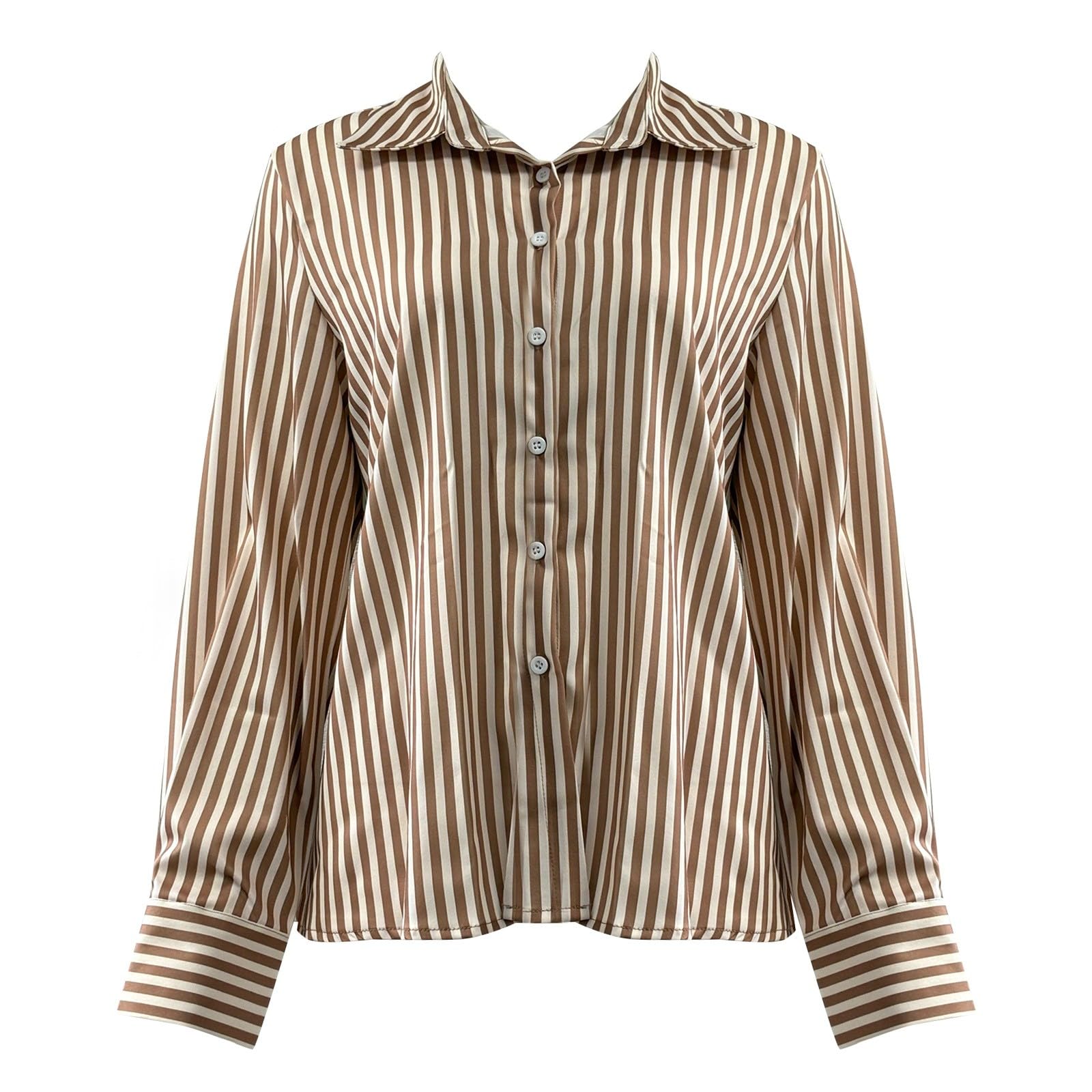 Chemise à rayures pour femme, surdimensionnée, élégante, en satin, col en V, tissu fluide, protection contre les rayons solaires, chemisier style français, mode