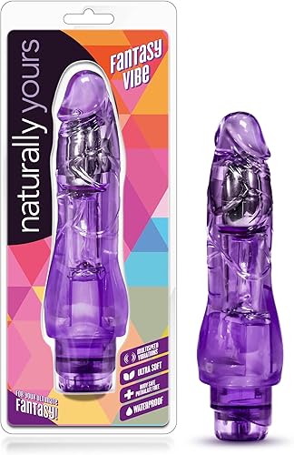 Blush Fantasy Vibe - Consolador vibrador de 85 pulgadas de largo eje flexible suave y realista de 2 pulgadas de ancho vibrador de sensación realista