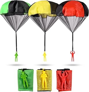 fashion mania 3pcs Parachute Toys for Kids - Tangle Free Outdoor Flying Parachute Men, Top Easter Basket Stuffers Idea 2024, Unique Boy & Girl Gift