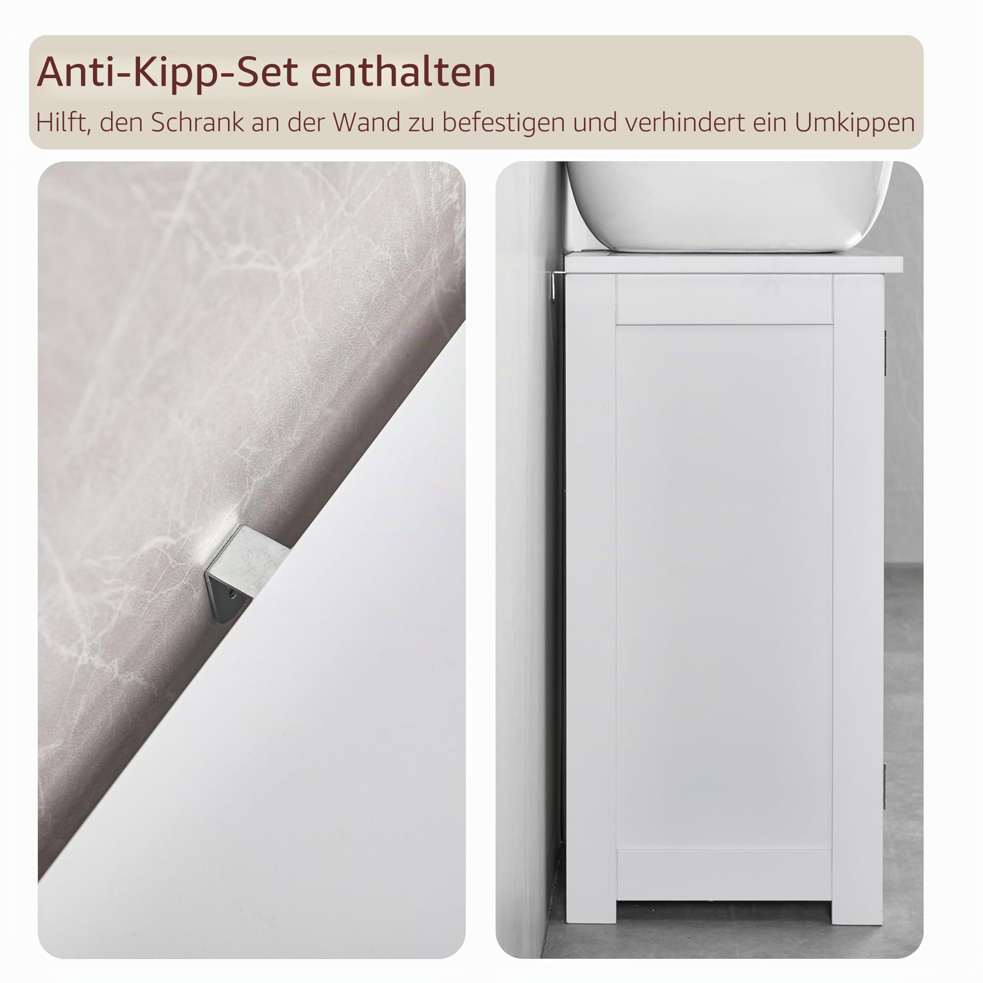 Bath Vida Priano Unterwaschbecken, Badezimmerschrank, bodenstehender Aufbewahrungsschrank, Waschbeckeneinheit, Weiß, H 60 x B 60 x T 30 cm ca