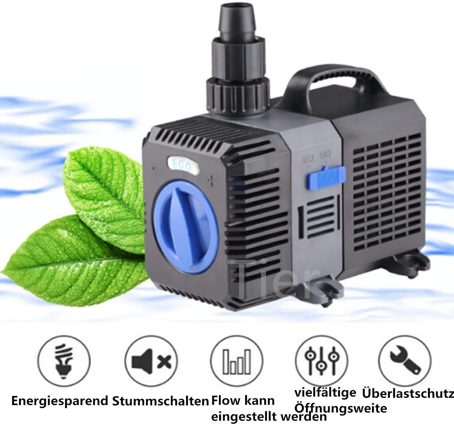 Pompe Eco Bassin Pompe à Eau 3600l/h 20W