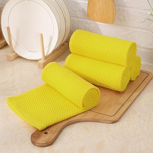 Miniatura 337 de Kitinjoy - Paños de cocina 100% algodón, paquete de 6 paños de cocina ultra suaves y absorbentes para secar platos, toallas de cocina de secado