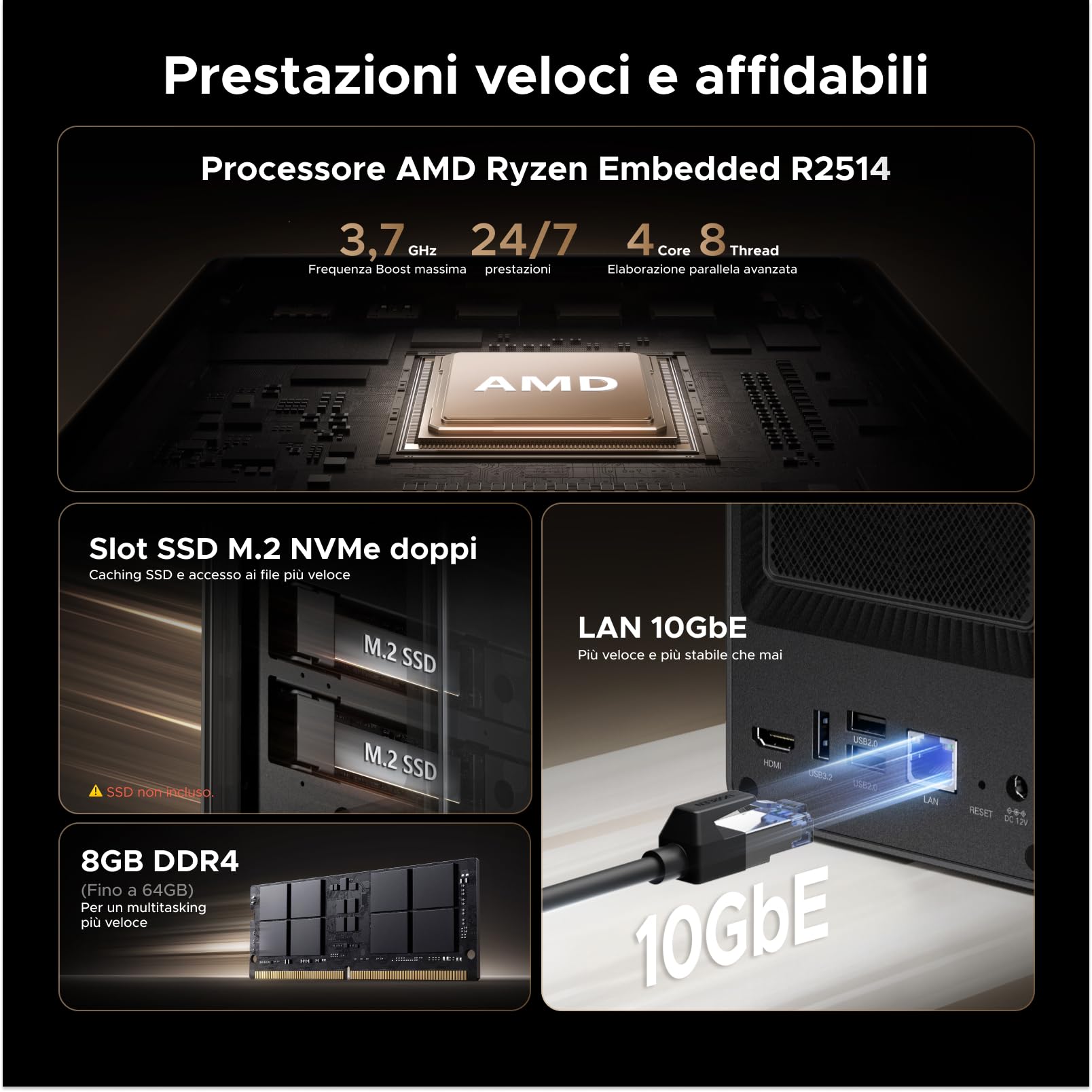 UGREEN NASync DXP2800GT NAS a 2 alloggiamenti con box NVMe