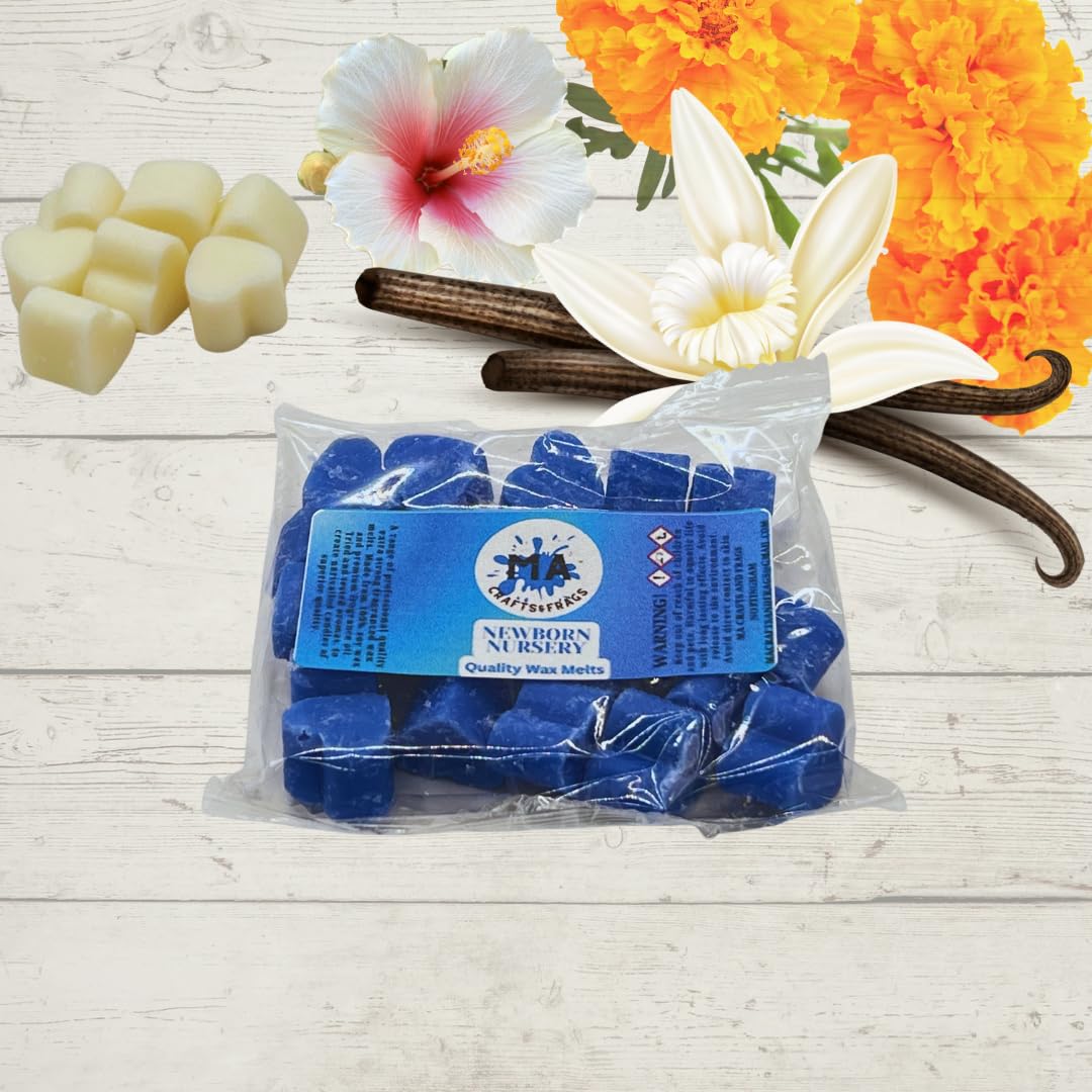 Ma Crafts&Frags Multicolour 20 X Highly Scented Wax Melts Mini Hearts Handmade, Cruelty Free, Vegan Many Fragrances (Newborn Nursery)