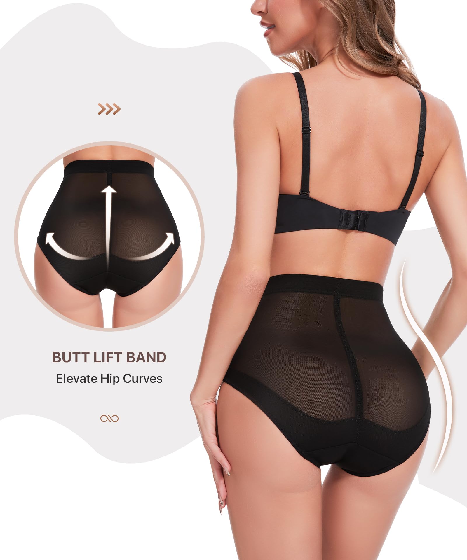 GYDEK Bragas moldeadoras para mujer con control de abdomen, cintura alta, tanga, faja moldeadora sin costuras, ropa interior de compresión