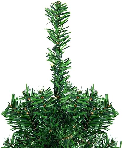 Miniatura 7 de Goplus Árbol de Navidad artificial de 4 pies con 100 luces LED blancas cálidas, soporte triangular estable