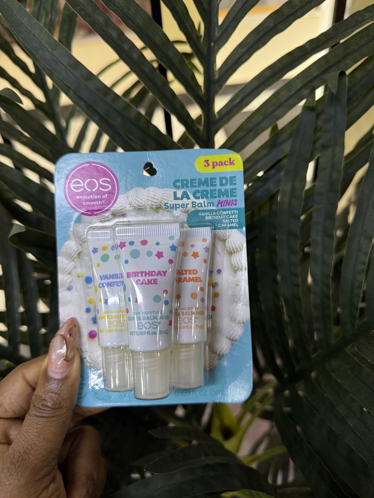 eos 24H Moisture Super Balm Minis- Crème de la Crème, Limited-Edition Lip Mask, Lip Mask, Made for Sensitive Skin, Shea Butter, Variety Pack, 0.169 fl oz, 3-Pack
