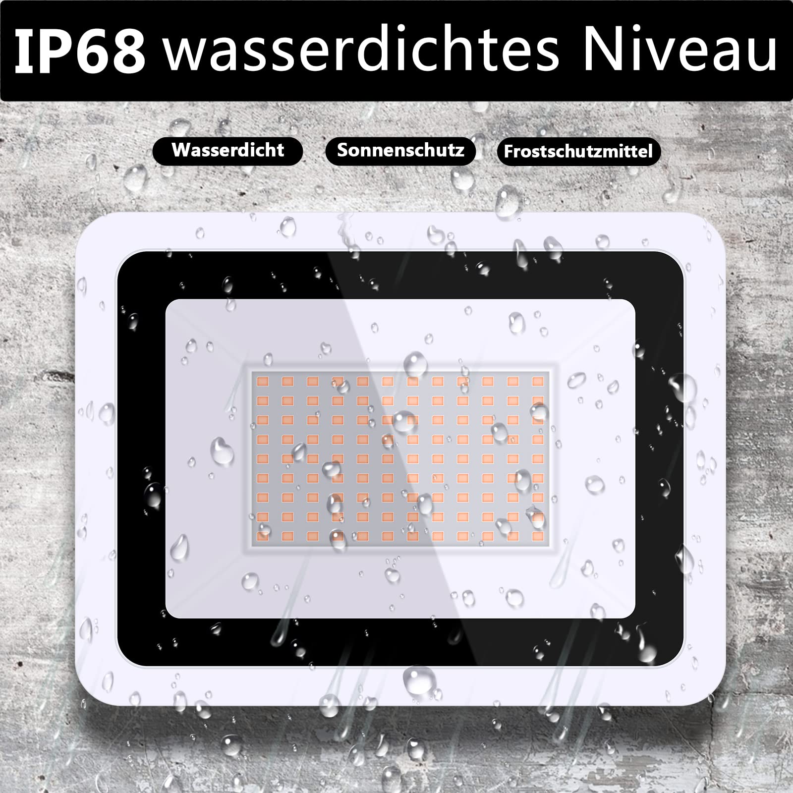MIWATT 2 Stück 100W LED Flutlichtstrahler, 7200 LM, IP68, 6000K – Superhell Für Hof, Garage, Sportplatz