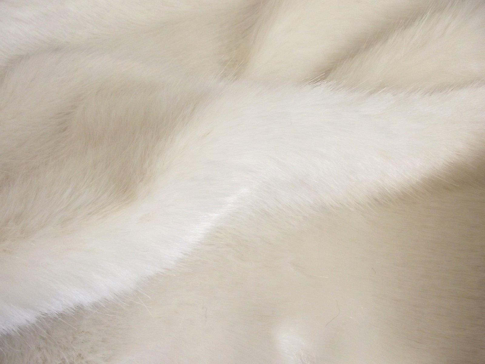 Crs Fur Fabrics Beige Super Luxury Faux Fur Fabric Material - Swiss Cream, Sample - 10Cm X 10Cm