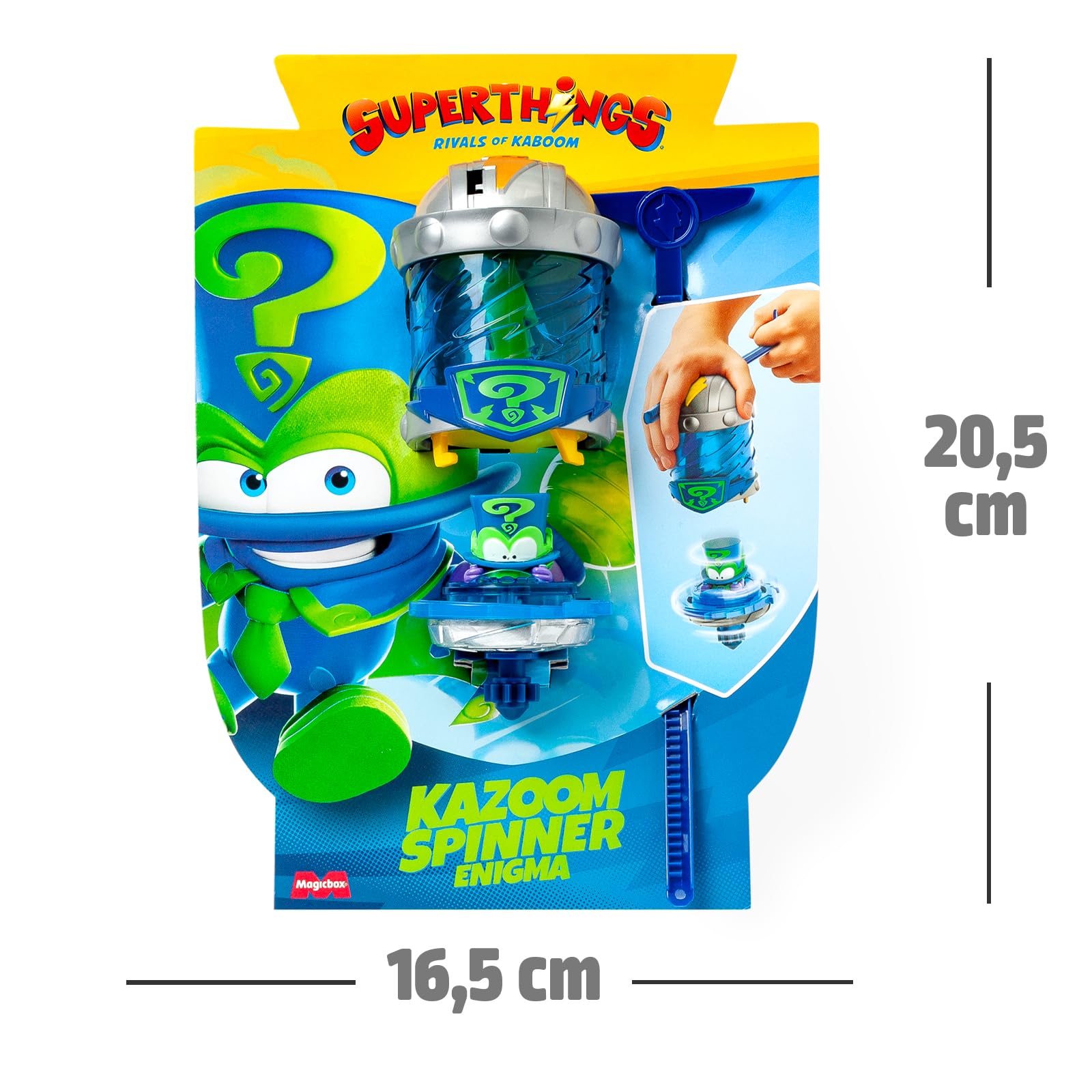 SUPERTHINGS KAZOOM Power – Kazoom Spinner – Enigma. Incluye 1 Cápsula Kazoom, 1 peonza Kazoom y 1 Tira.