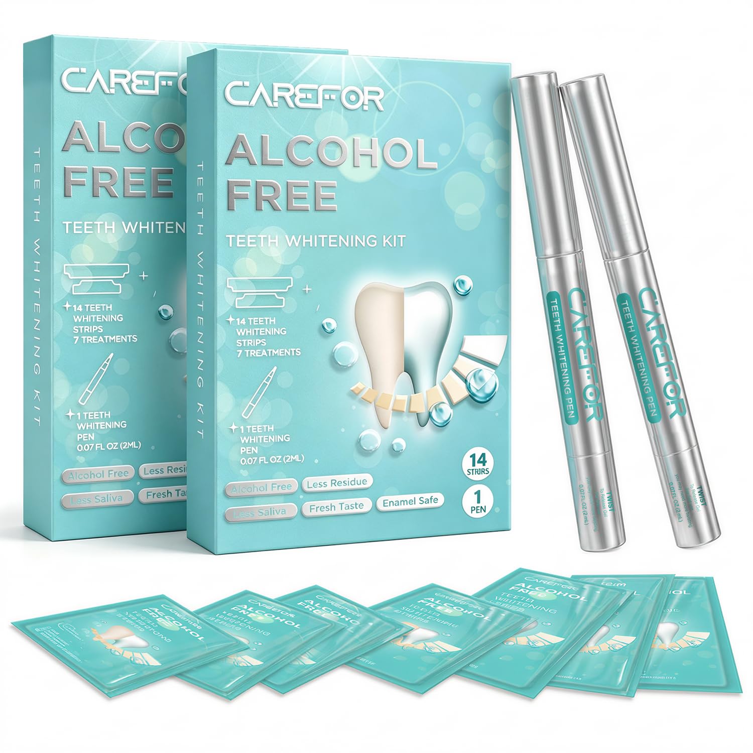 Teeth Whitening Strips &amp; Pen Kit Enamel-Safe Formula for Sensitive Teeth