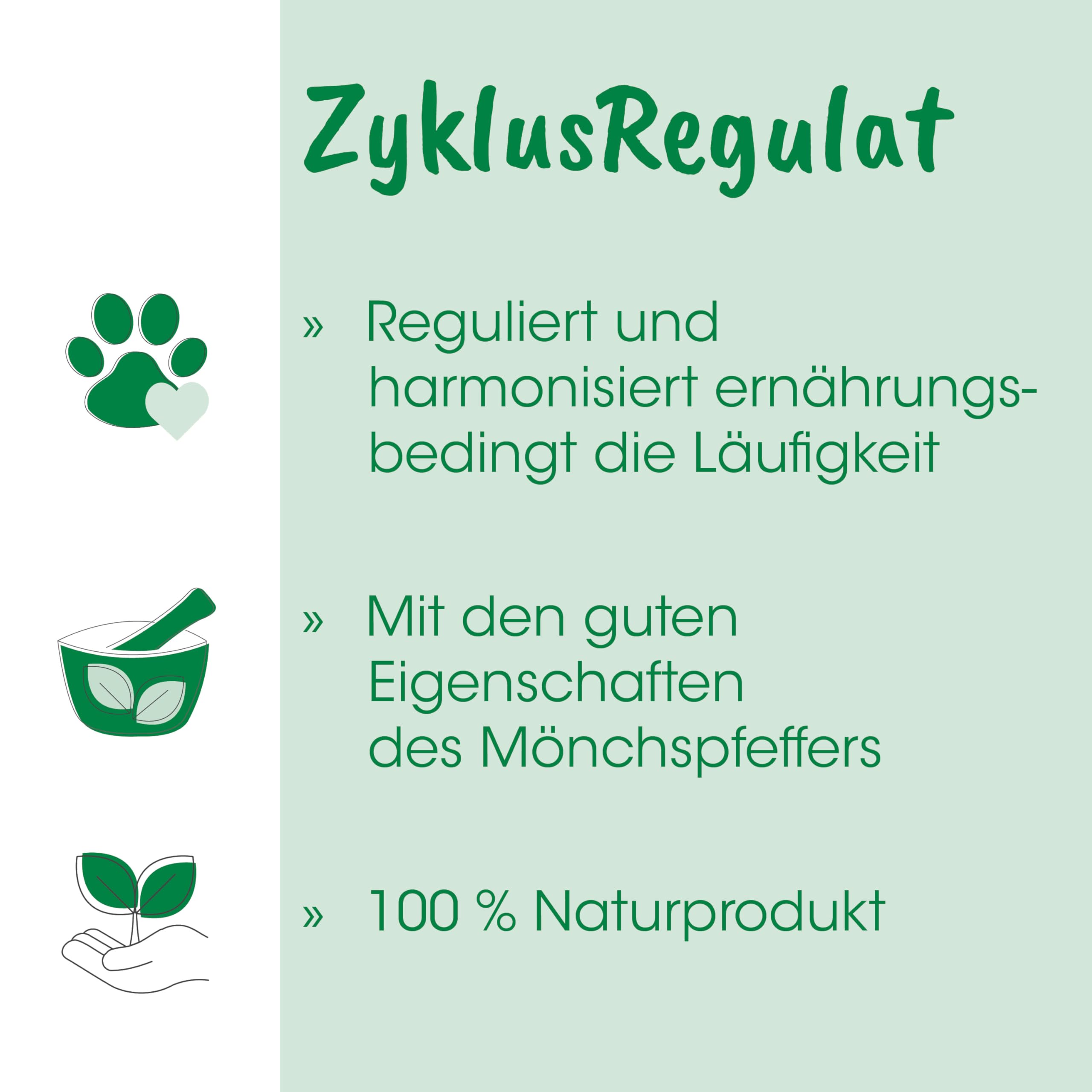 cdVet Naturprodukte ZyklusRegulat 300 g - Unterstützt Läufigkeit und Scheinträchtigkeit - Ergänzungsfuttermittel Hund