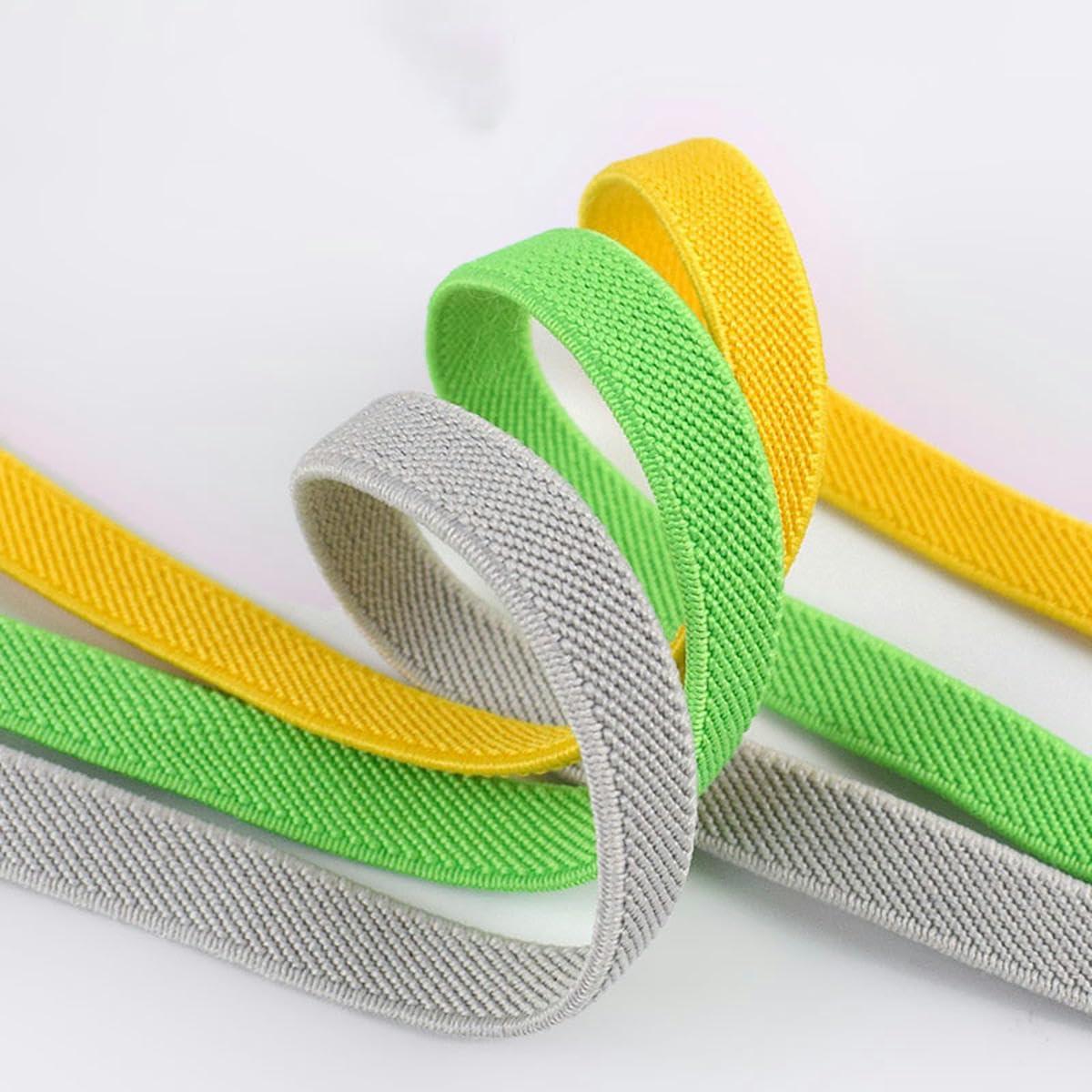 Elastique,Green 10mm 1m  Bandes élastiques à double couche colorées