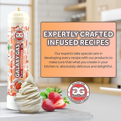 Miniatura 6 de Galaxy Gas Infusion XL .95L 20.46 oz N2O Tanque de Óxido Nitroso Crema Fresa - 6 Tanques