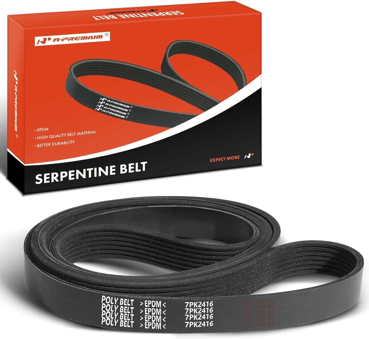 A-Premium Serpentine Belt 95.15 In For Mercedes-Benz C180 2018, C230 2003-2005 & Mitsubishi Montero 2001-2006 - Replace 0199977492