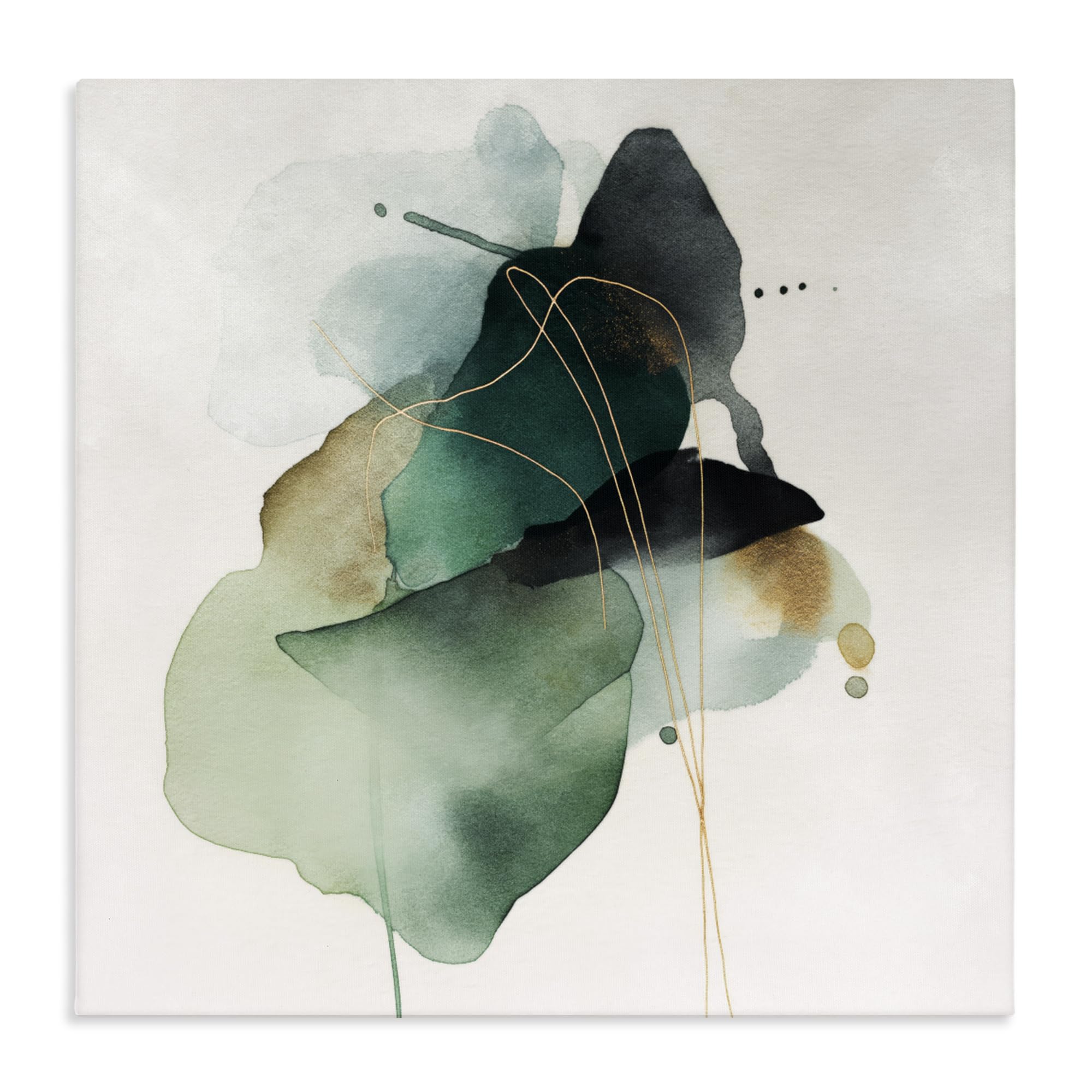Stupell Industries Emerald Cascade Fluid Watercolor 'Fluid Emerald Cascade'| Canvas Art