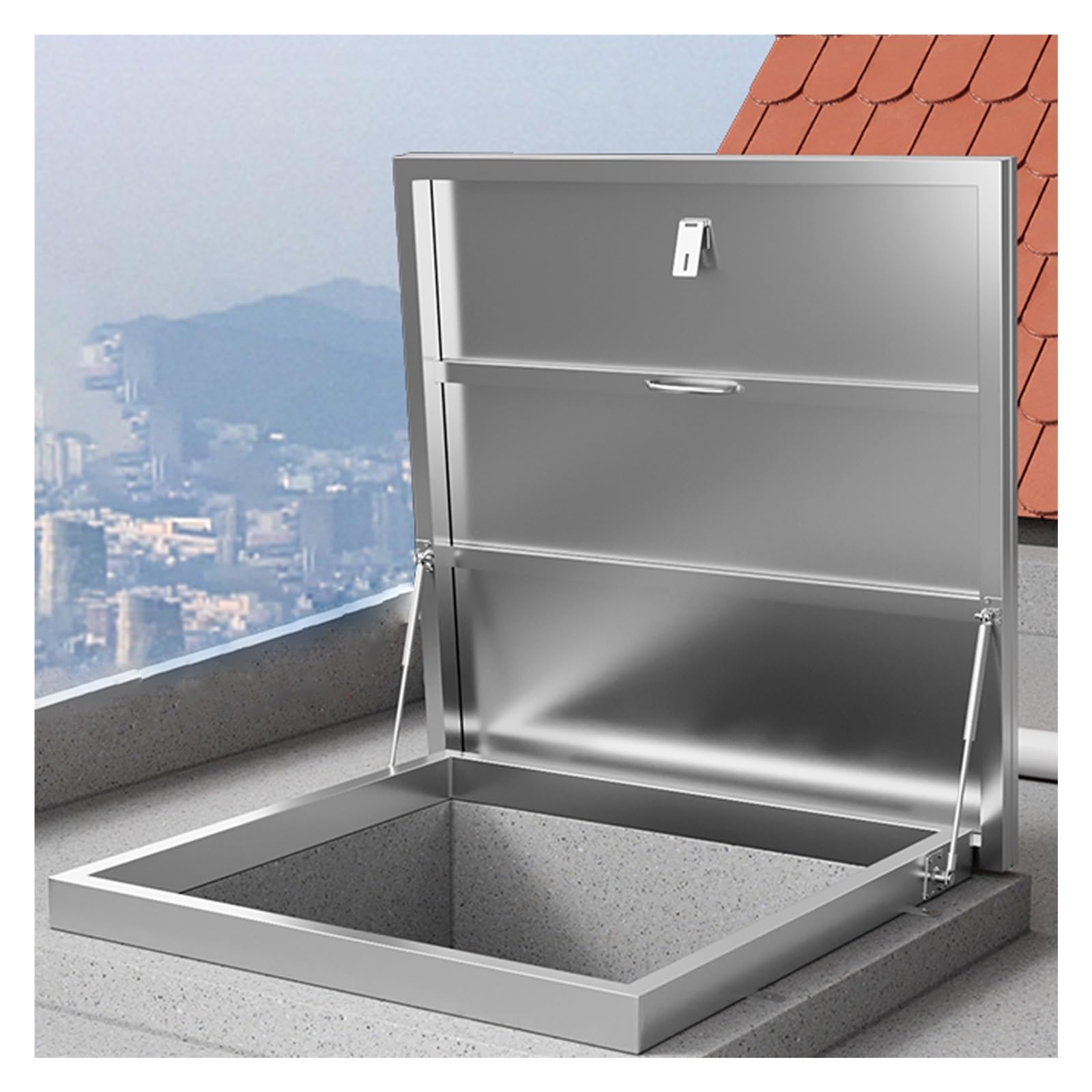Couvercle de puits de lumière en inox 304 avec loquet de sécurité