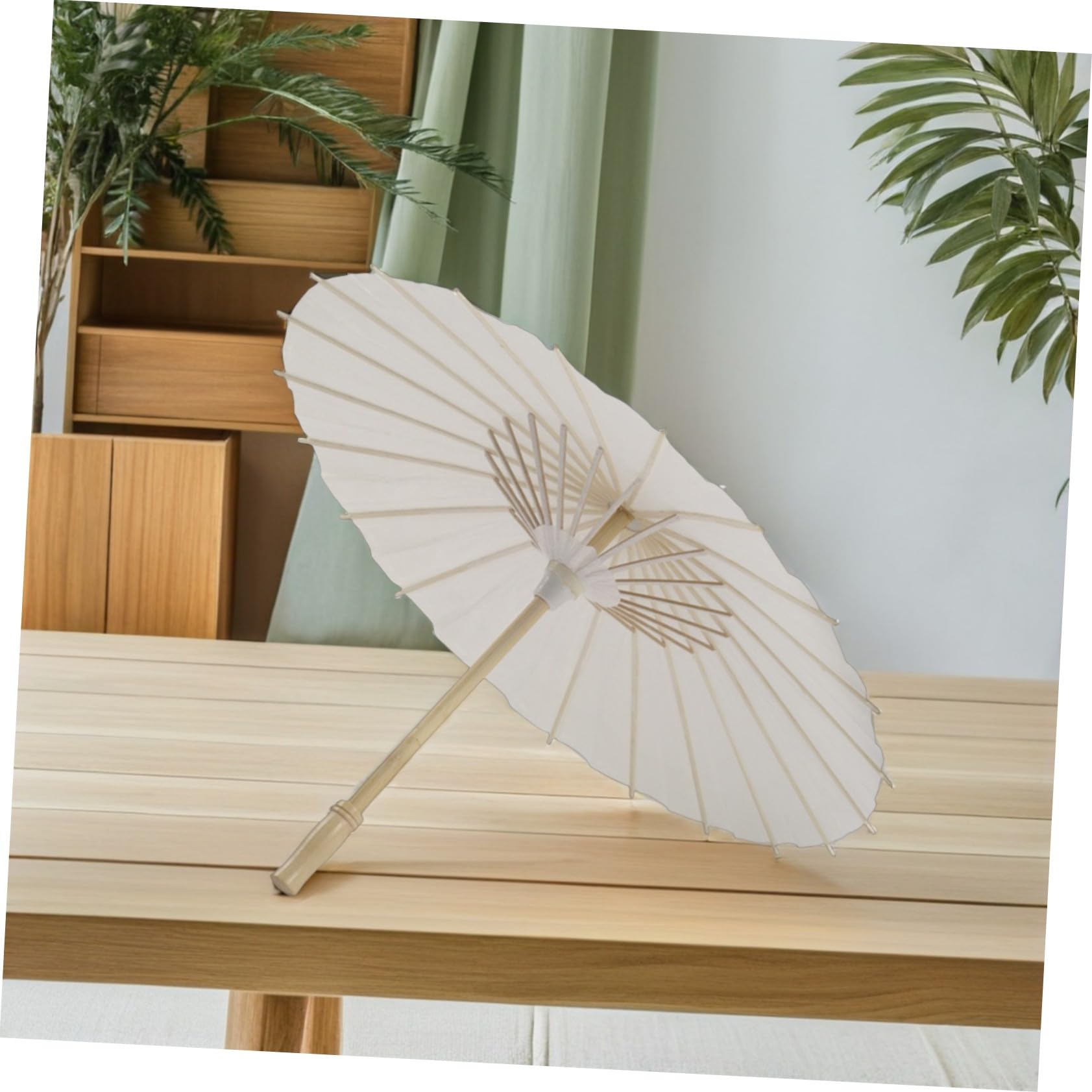 Healvian 2 Stück Weißer Handbemalter Papier-Sonnenschirm Chinesisch-japanischer Hochzeits-papierschirm Dekorativer Parasol für Brautparty Uv-Schutz Leicht und Tragbar für Fotoshootings und