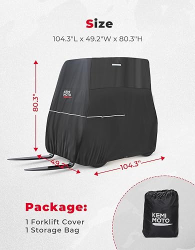 Miniatura 5 de KEMIMOTO Cubierta para montacargas, cubierta de almacenamiento para montacargas, escotilla con cremallera, resistente, 420D, Oxford, compatible con