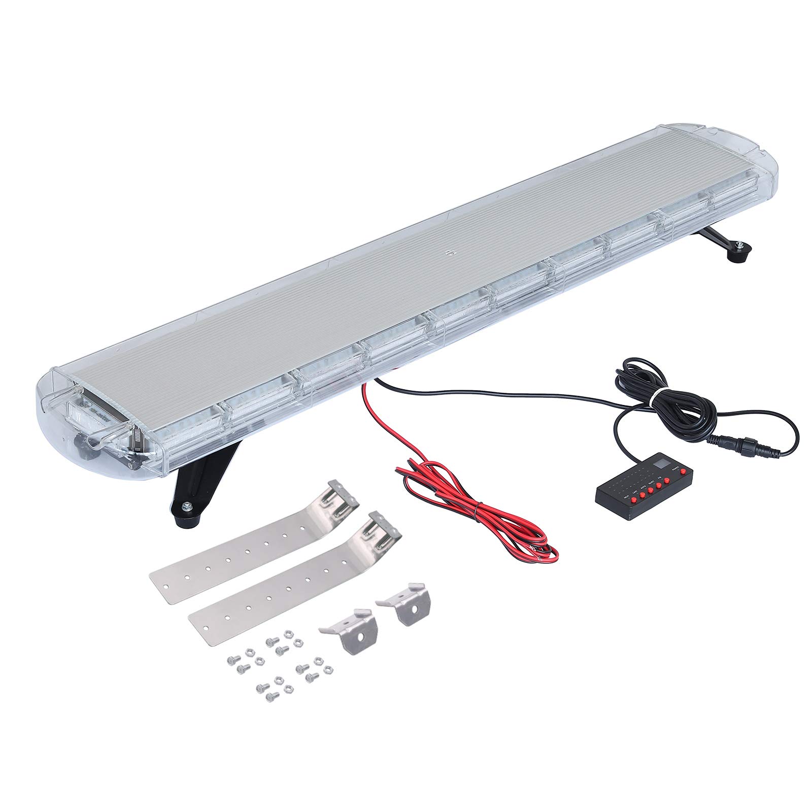 Justech 88LED Luz Emergencia del Coche 88W Luz de Advertencia del Estroboscópico 21Modos de Flash LED Ámbar Impermeable Interruptor de Control de Pantalla Digital para 12V24V Vehículo Remolque Camión