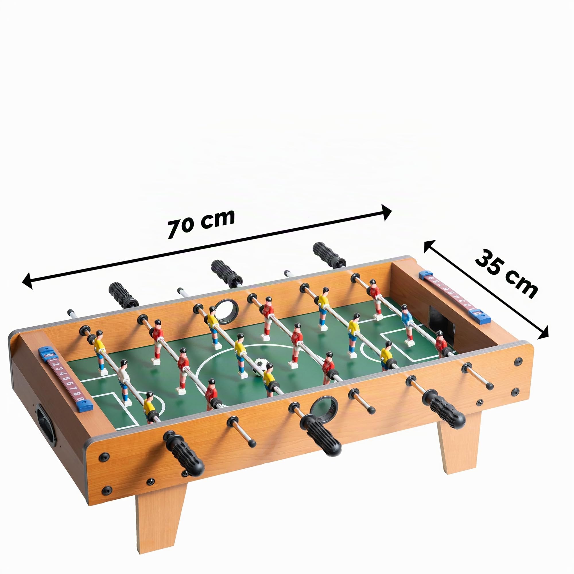 Kyto Calcio Balilla per Bambini e Adulti, Tavolo da Calcio, Biliardino - 70x35 cm, in Legno, Incl. 2 Palle da Calcio