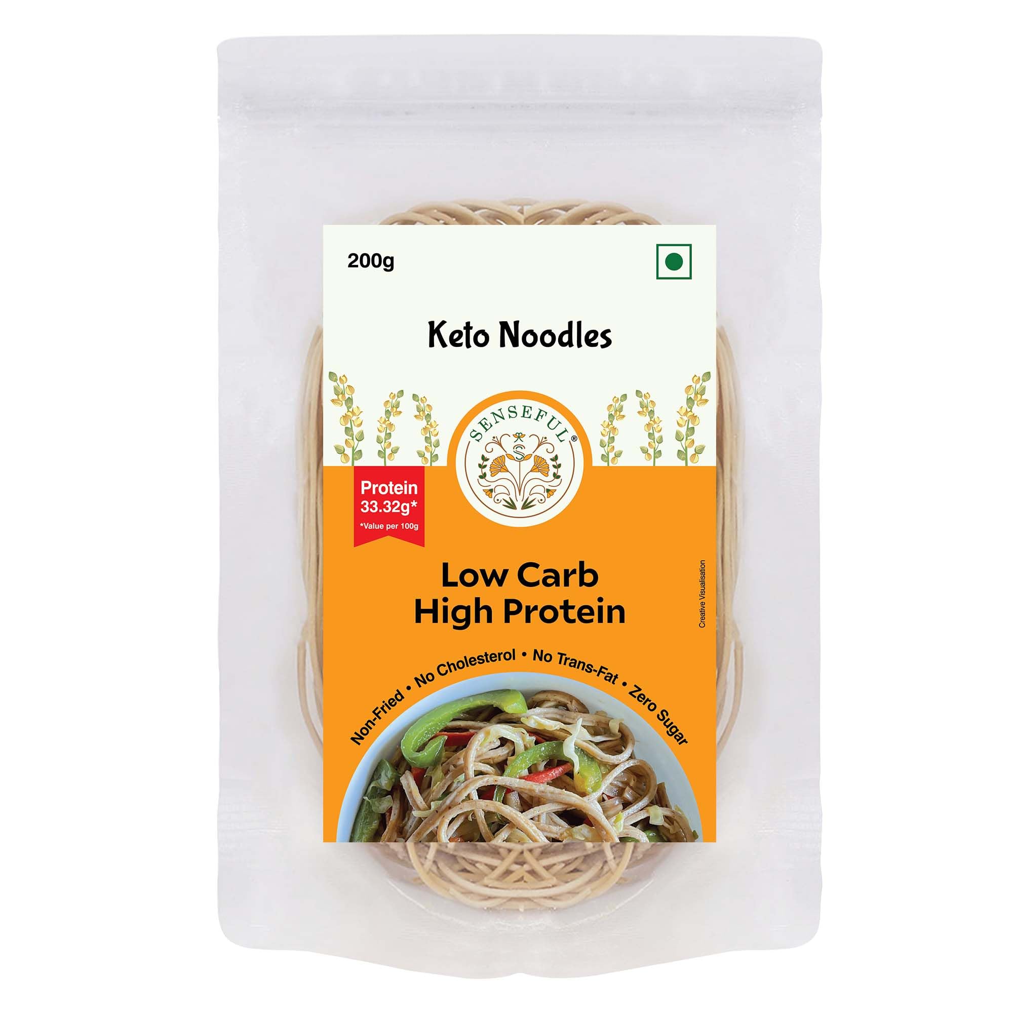 SENSEFUL Keto Noodles - Low Carb, High Protein, Zero Sugar, Zero Maida, Non-Fried, Cholesterol & Trans-Fat Free - 200 gm (B09X1Q6V64) Amazon Price History, Amazon Price Tracker