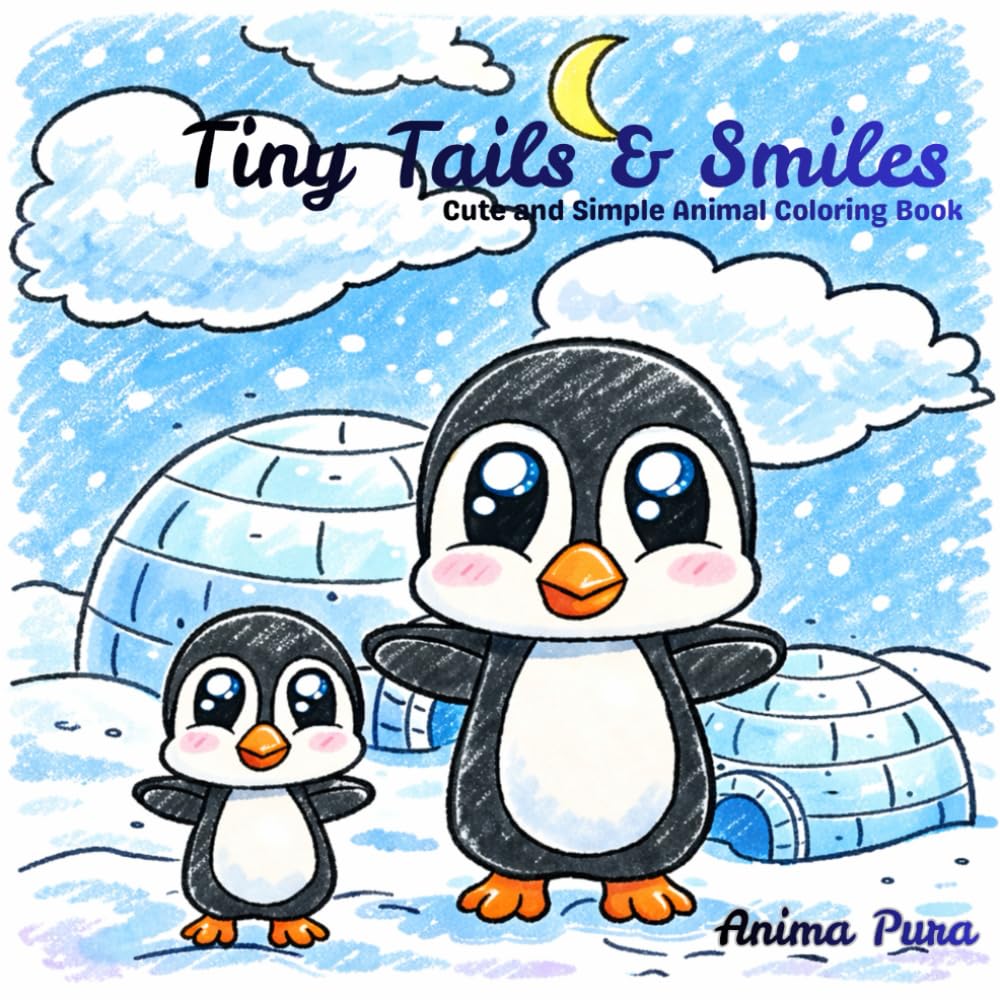 Tiny Tails and Smiles: Cute and Simple Animal Coloring Book