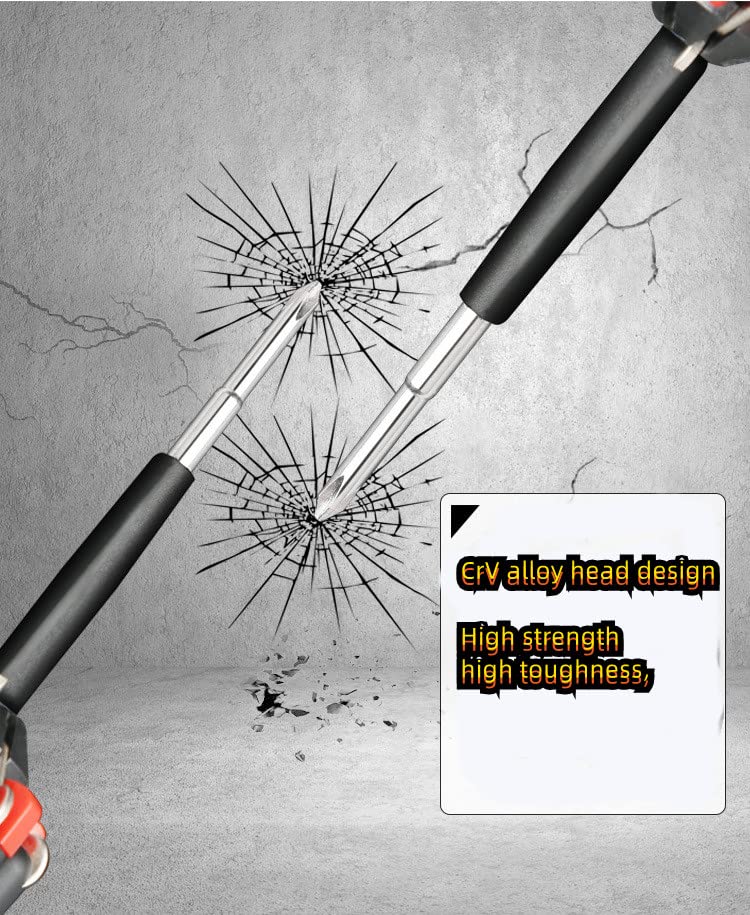 Image of 8 in 1 Screwdrivers with Worklight and Flashlight, Multifunctional Screwdriver for Home Kitchen Car, Portable General Professional Set,Without batteries Red