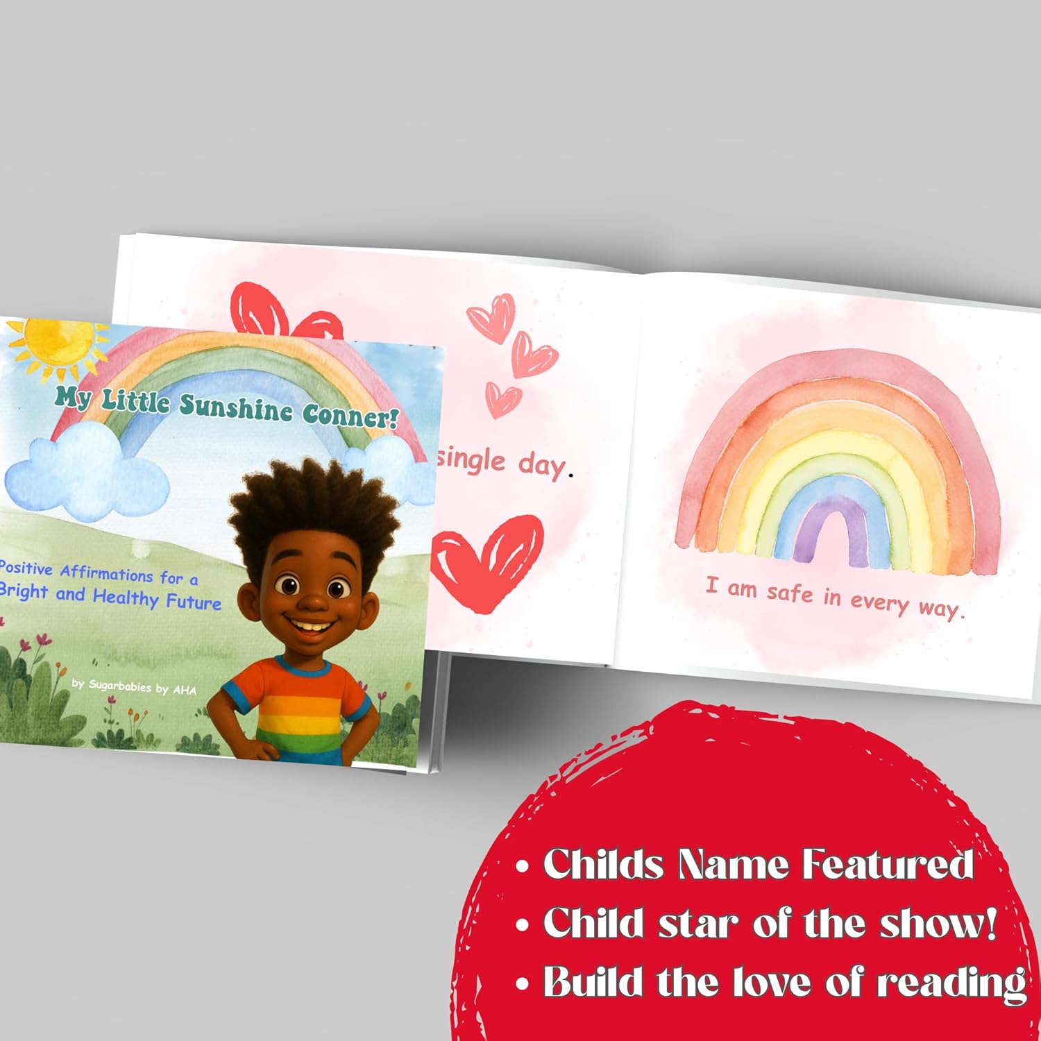 Personalized Kids Storytelling Keepsake Customized 'I Am' Positive Affirmations Book for a Bright and healthy Future- Add Name and Photo | My Little Sunshine | Boho Modern Watercolor used | Simple wording | 8.5 inches | 26 Pages