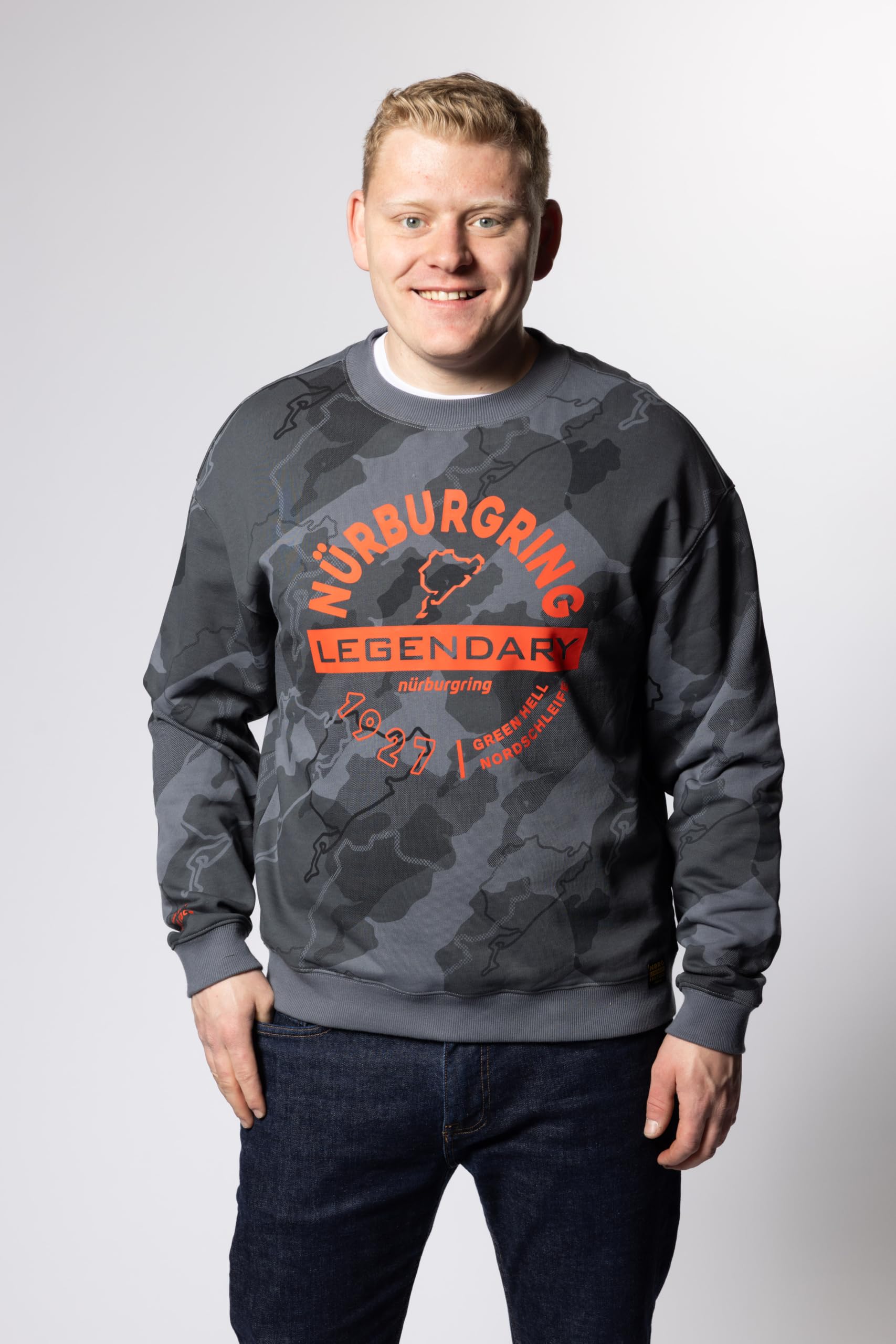 Nürburgring Unisex Sweater „Diverse“ Grau – Camouflage Pullover