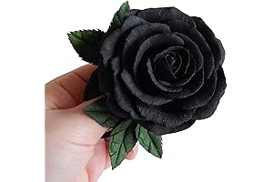 Black Rose Hair Accessories Flower Hairpiece Gothic Headpiece Women Halloween Floral Clip Comb Pin