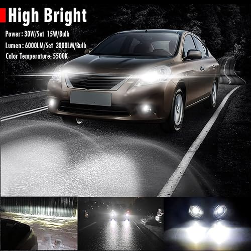 Miniatura 3 de Luz antiniebla LED con anillo de halo de ojo de ángel de repuesto para Nissan 07-21 Altima, 04-19 Sentra (excepto SE-R), 13-16 Pathfinder, 15-18