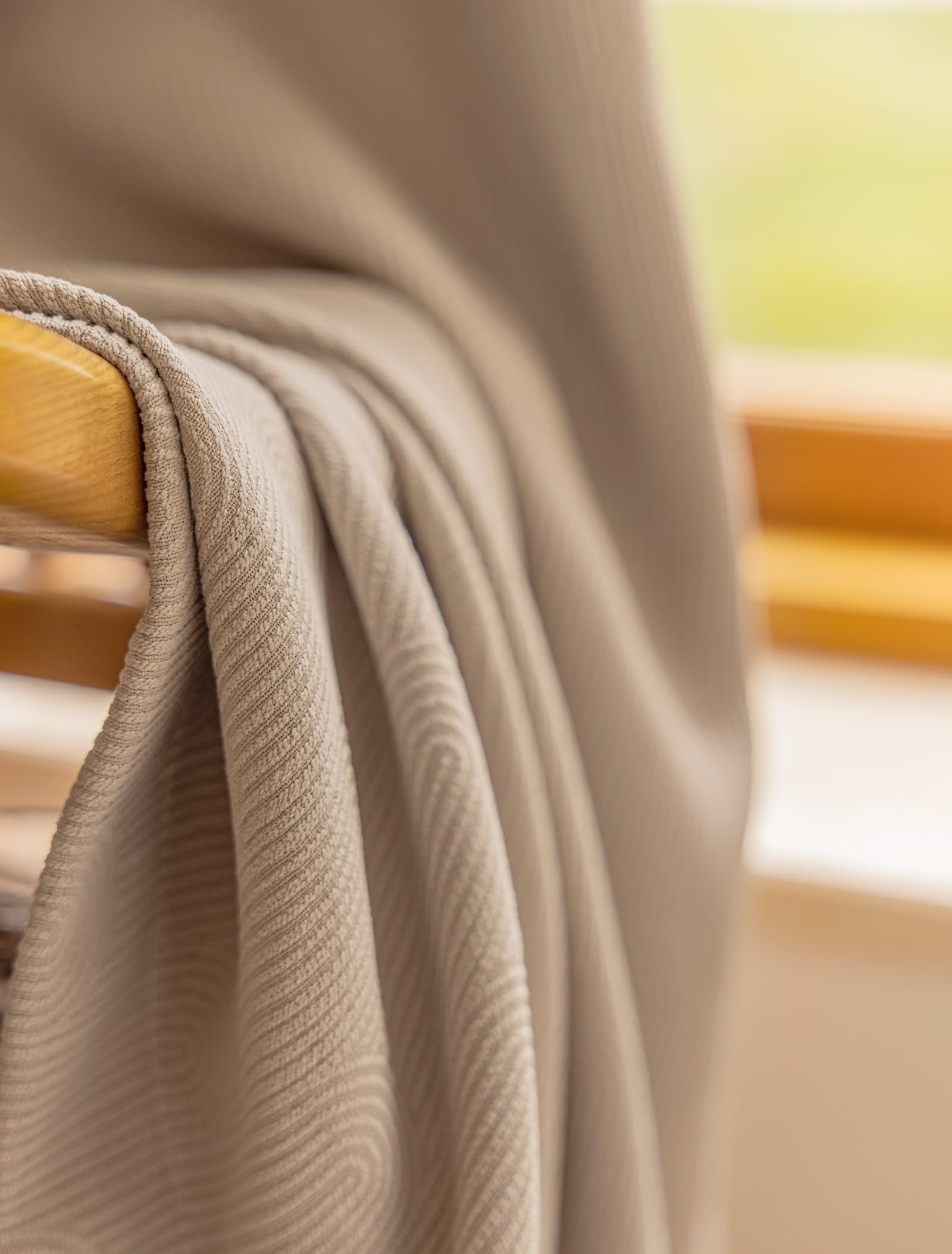 Wycian Vorhänge Boho Abdunkelnde Vorhänge Hellbraun 2 Er Chenille Jacquard Volltonfarbe H138 X B96Cm für Schlafzimmer