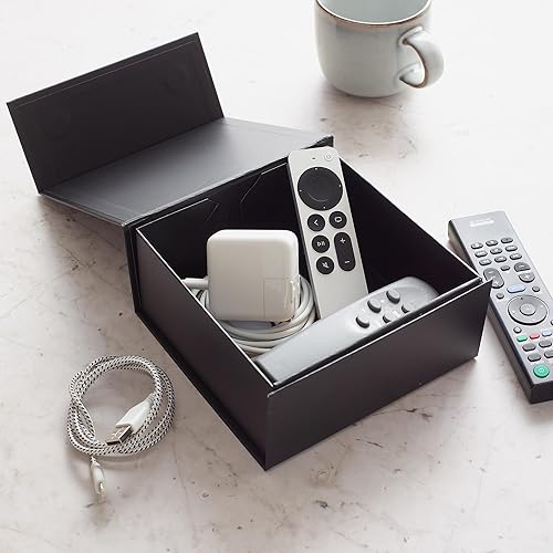 Miniatura 6 de CECOBOX Caja de regalo de 6 x 6 x 2.75 pulgadas, 5 unidades, cierre magnético plegable negro mate para embalaje de regalo, caja de propuesta de dama