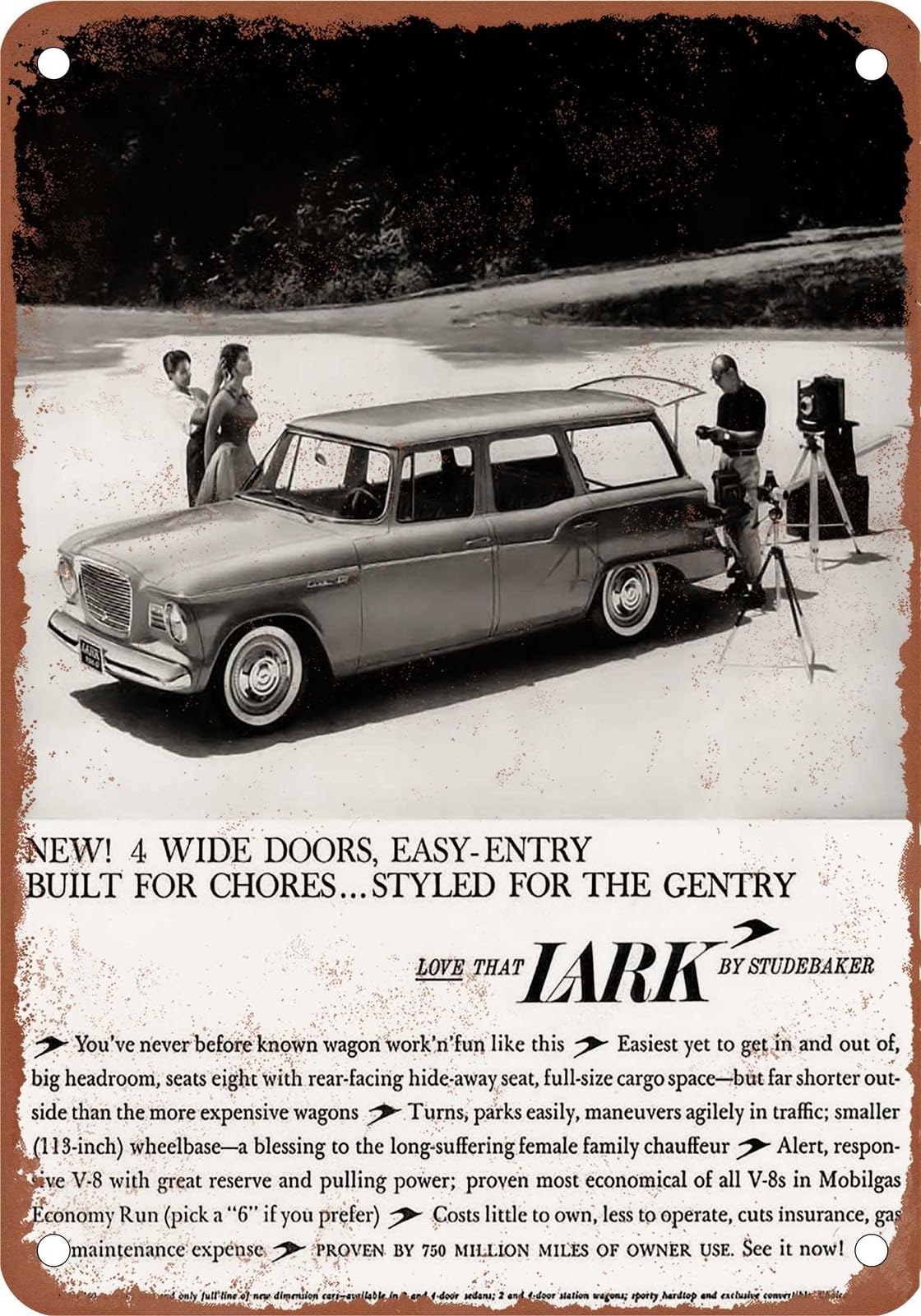 METAL SIGN - 1960 Studebaker Vintage Ad 10 - Old Retro Rusty Look home decor