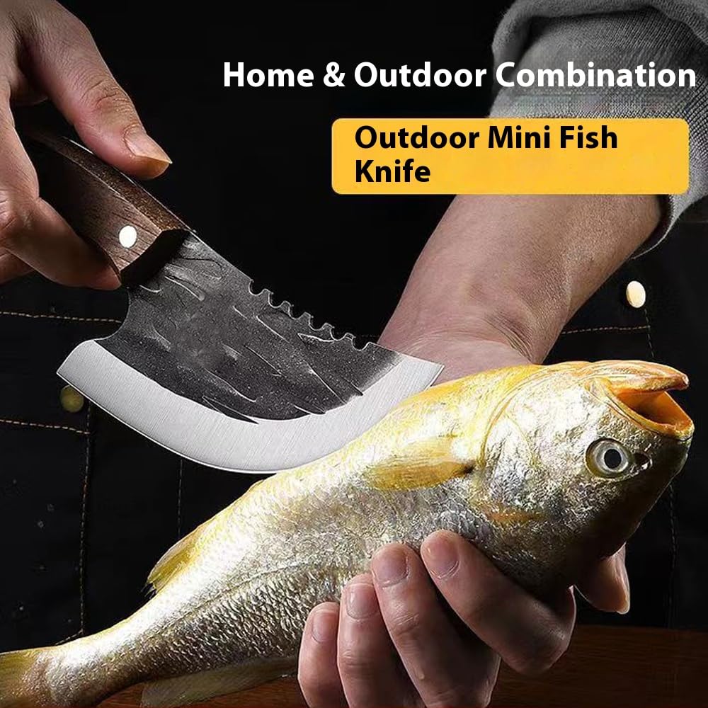 Generic Professional Seafood Fish Knives Fish killing knife with Sheath/Sharp Slaughter Fish Special Knife/Kitchen Knife Full Steel Meat Cleaver, One Sze, White