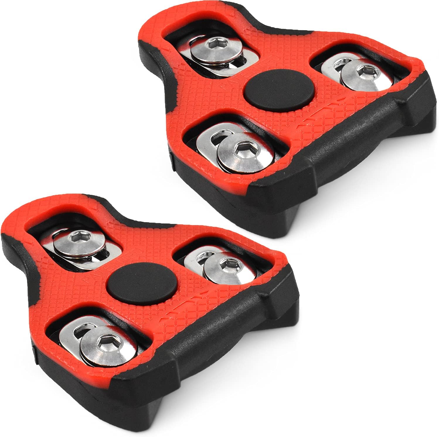 Look KEO Compatible Bike Cleats โ 7 Degree Float Replacement Clipless Cleat for KEO Standard Bicycle Pedals โ Features Large Red TPU Surface for Better Pedal Grip