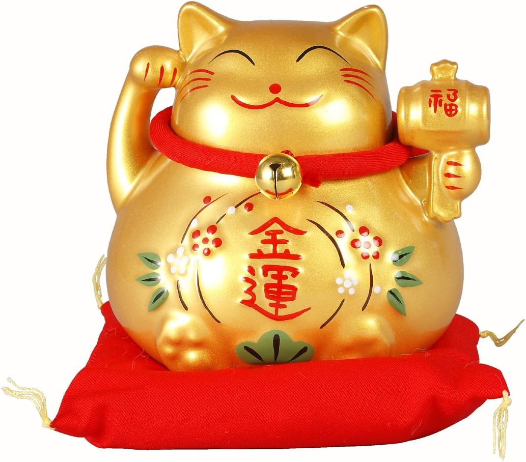 Gold luck beckoning cat gold ( small ) piggy bank YM-14C