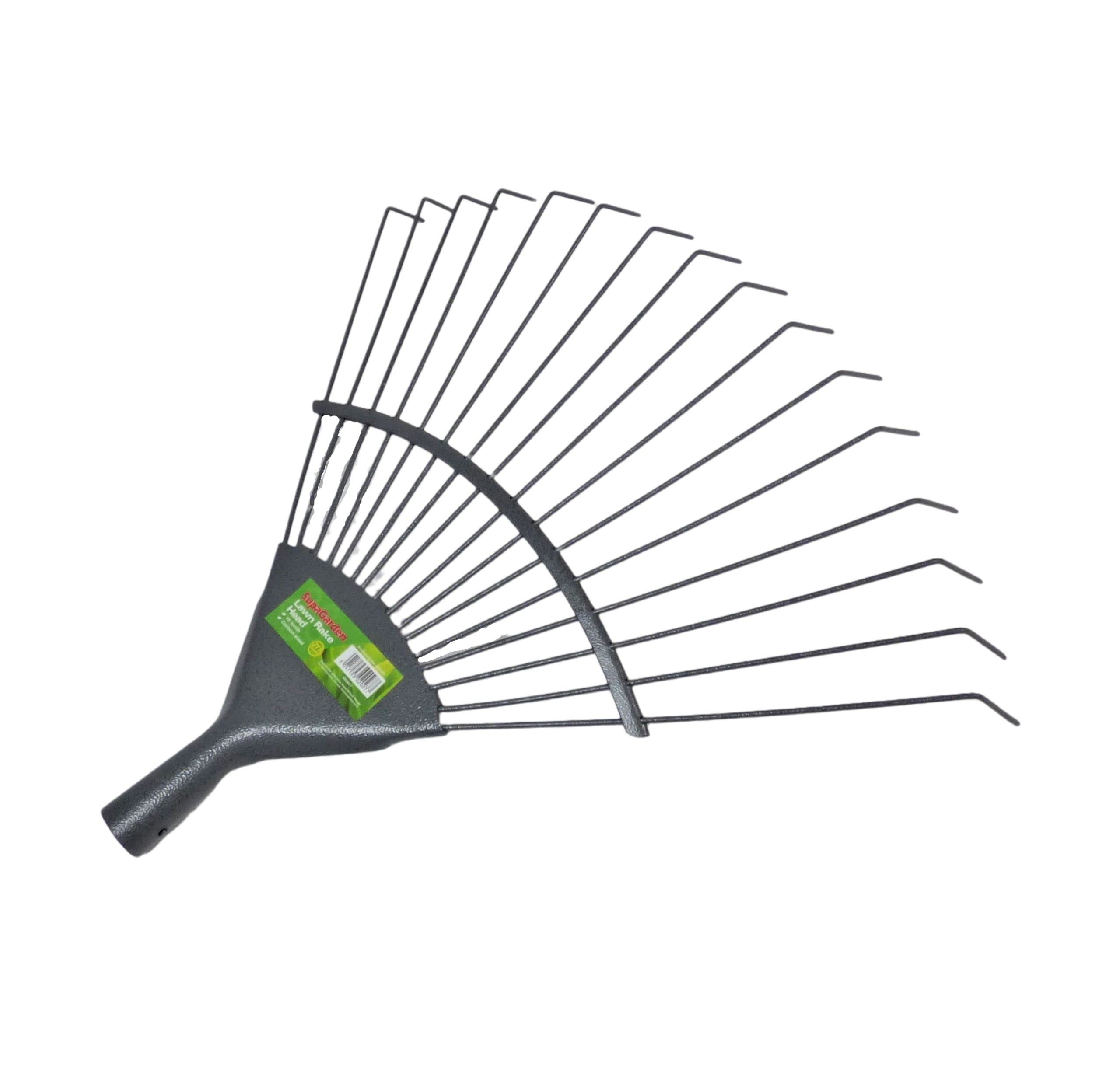 Garden Lawn Leaf Rake Replacement 16 Tooth Metal Head SupaGarden