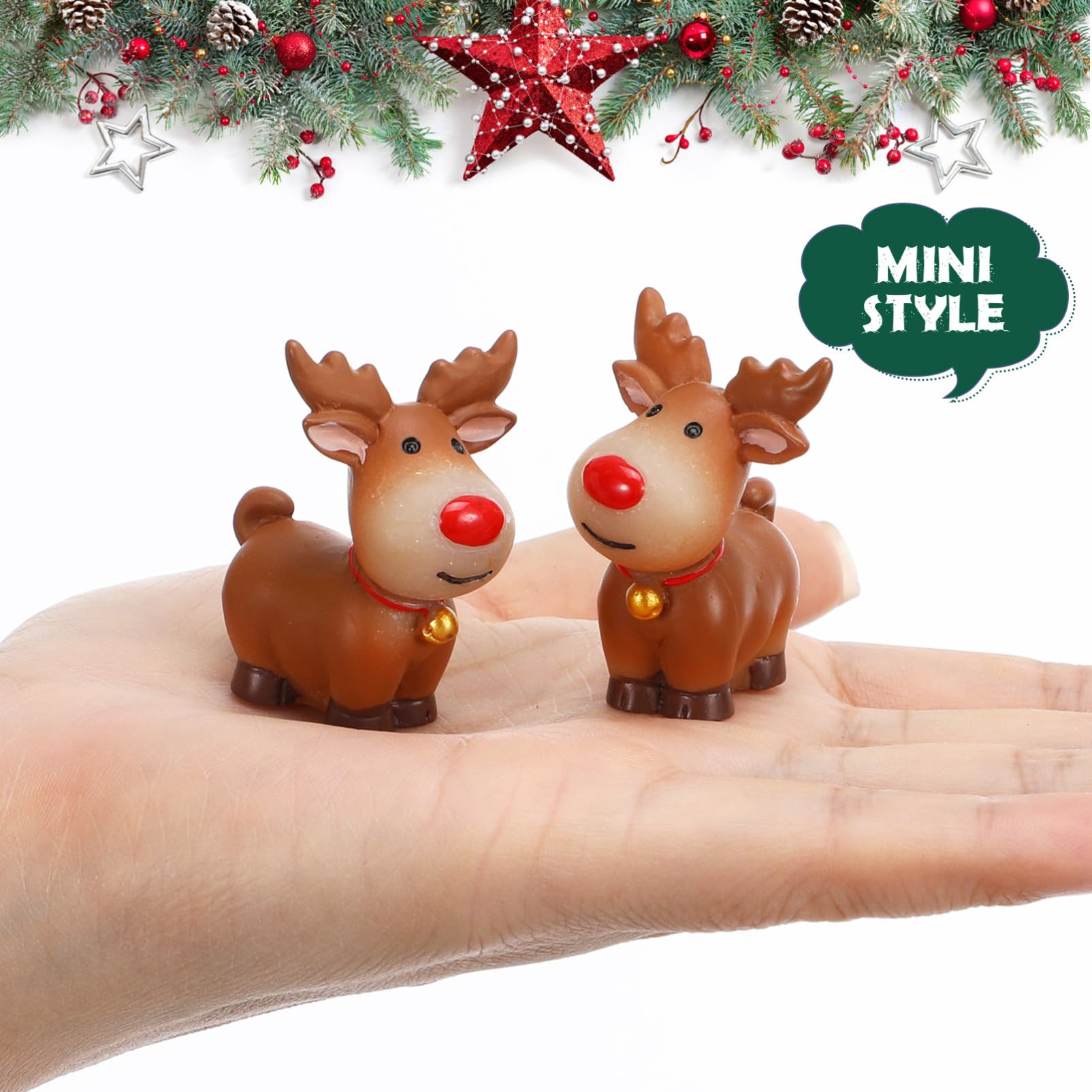 Cabilock 5piezas Adornos De Trineo De Alces De Resina Mini Adornos De Ciervo para Escritorio Decoración Navideña para Dormitorio y Sala De Estar para Fiesta Navideña
