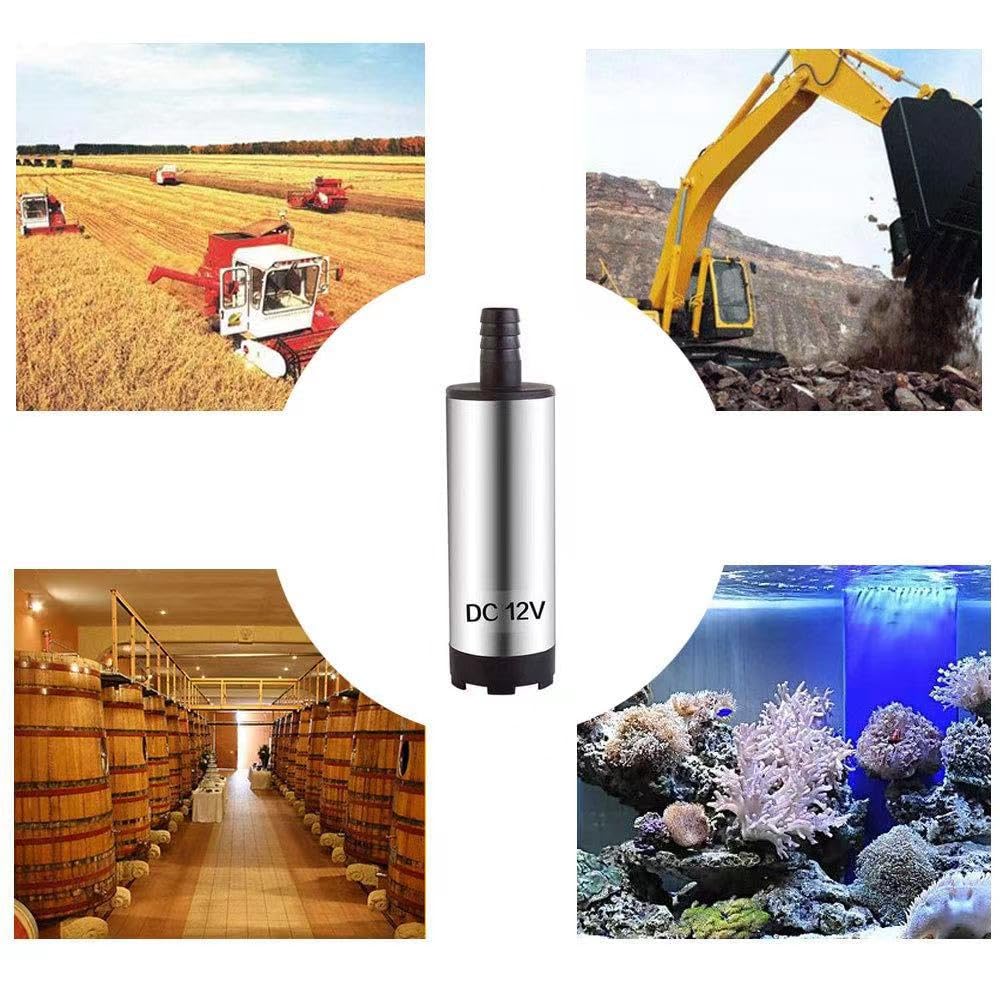Bomba sumergible 12V, bomba de agua de acero inoxidable, bomba diesel con clip, cable 3M, para diesel/agua/queroseno