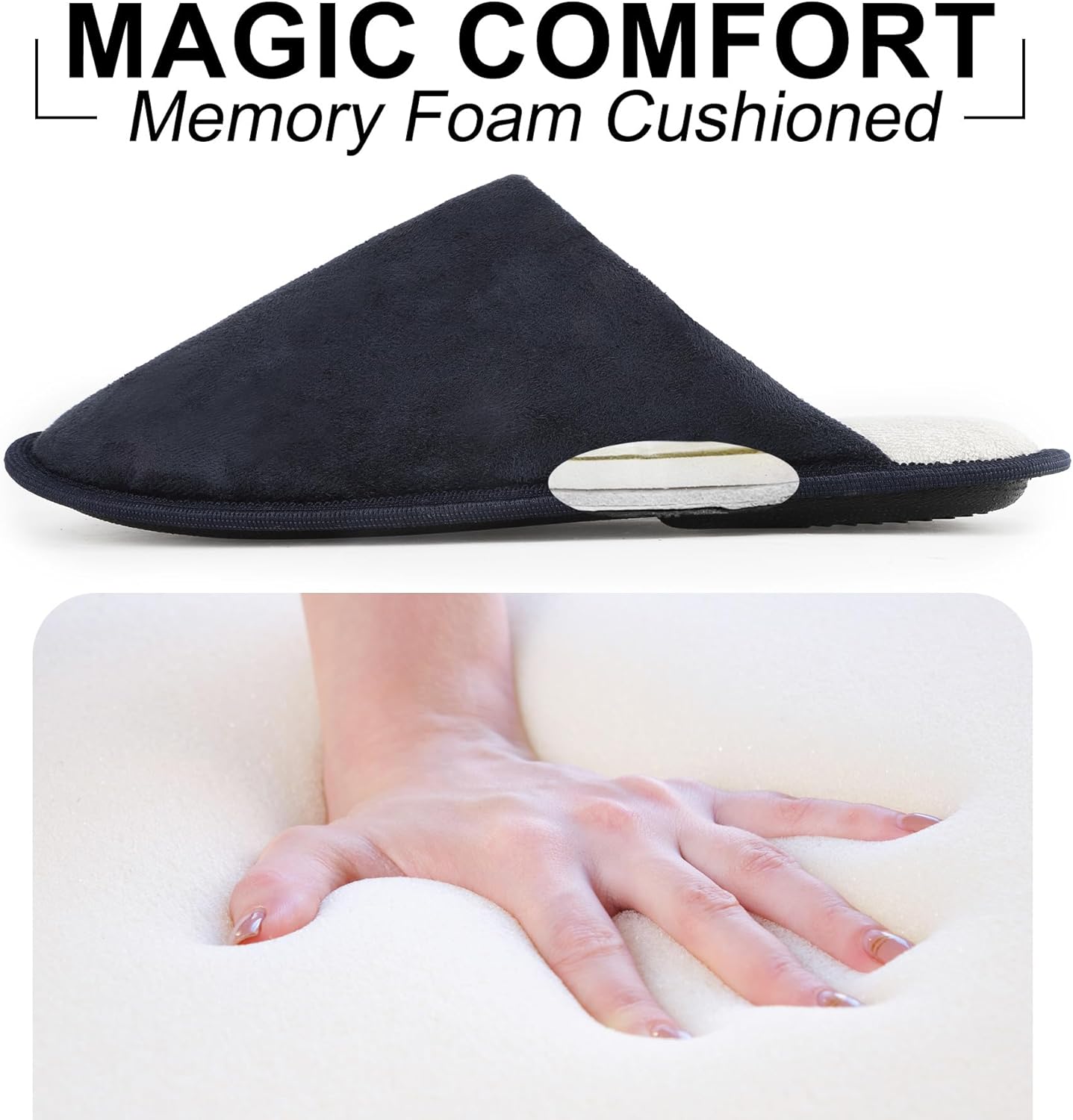 riemot Mens House Slippers Memory Foam Bedroom Shoes Cushioned Lightweight Sandals for Home Indoor Travel Slipper Navy EU 40-41 - Image 5